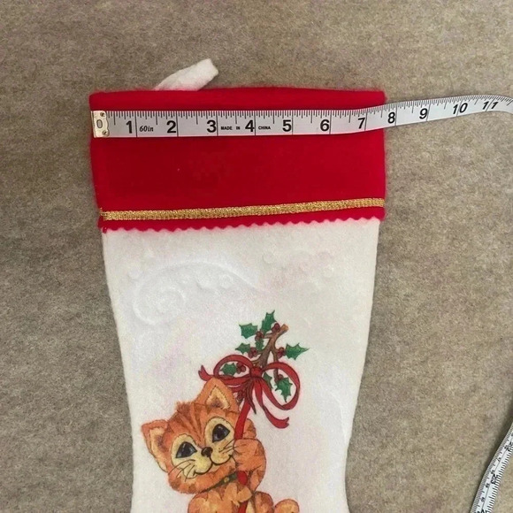 Vintage Felt Christmas Stockings 1997 Rauch Playing Kitten & 1984 Cabbage Patch - Picture 5 of 16